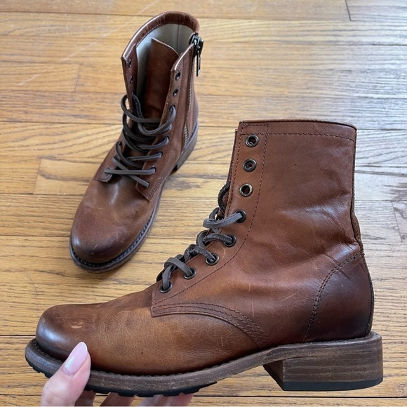 Freebird Manchester Lace Up Boots Cognac Leather Size 6 - Picture 2 of 13